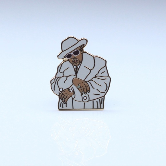Tony Snow (pimp-c) player Stylish White and Gold Enamel Pin - Picture 8 of 11